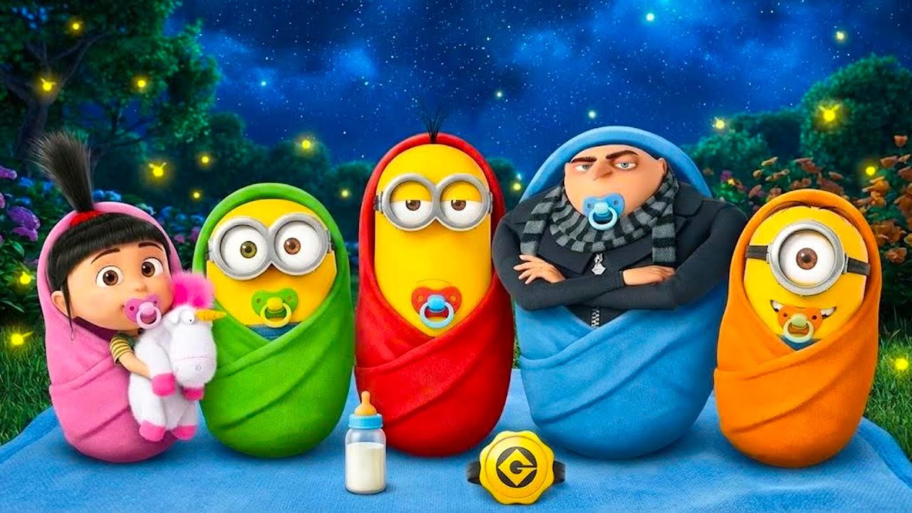 Minions and Gru as babies: A cozy night under the stars! 🌟🍼 | Minion Animation