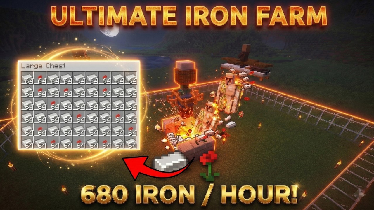 EASY Iron Farm in Minecraft 1.21+ (Tutorial)