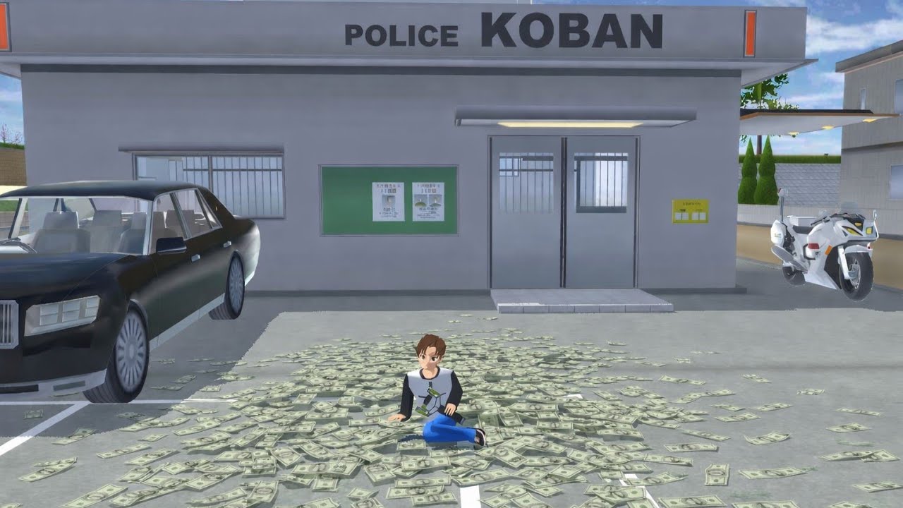 How to Collect all SECRET & HIDDEN Money in a Police Car by Yuta in Sakura School Simulator