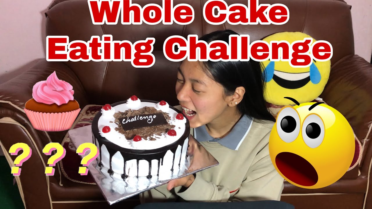SISTER TRIED EATING WHOLE CAKE😲😲|| CAN SHE COMPLETE THIS CHALLENGE?!??🤔 ||