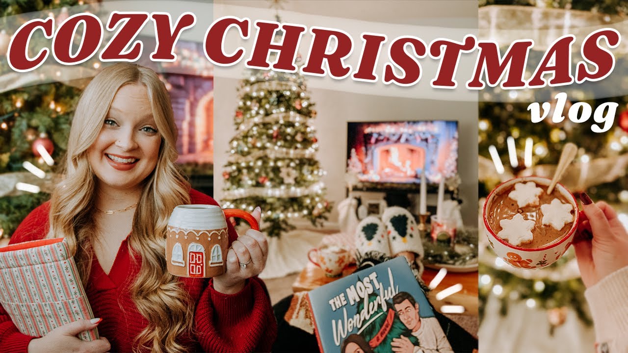 ULTIMATE CHRISTMAS VLOG \\ reading 5 holiday books, baking, bookmark DIY & cozy movie night! 🌲