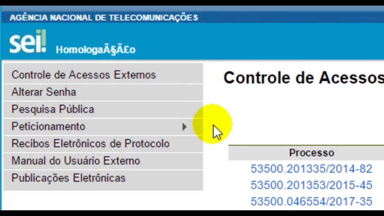 SEI - Vídeo Tutorial: Peticionamento Usuário Externo