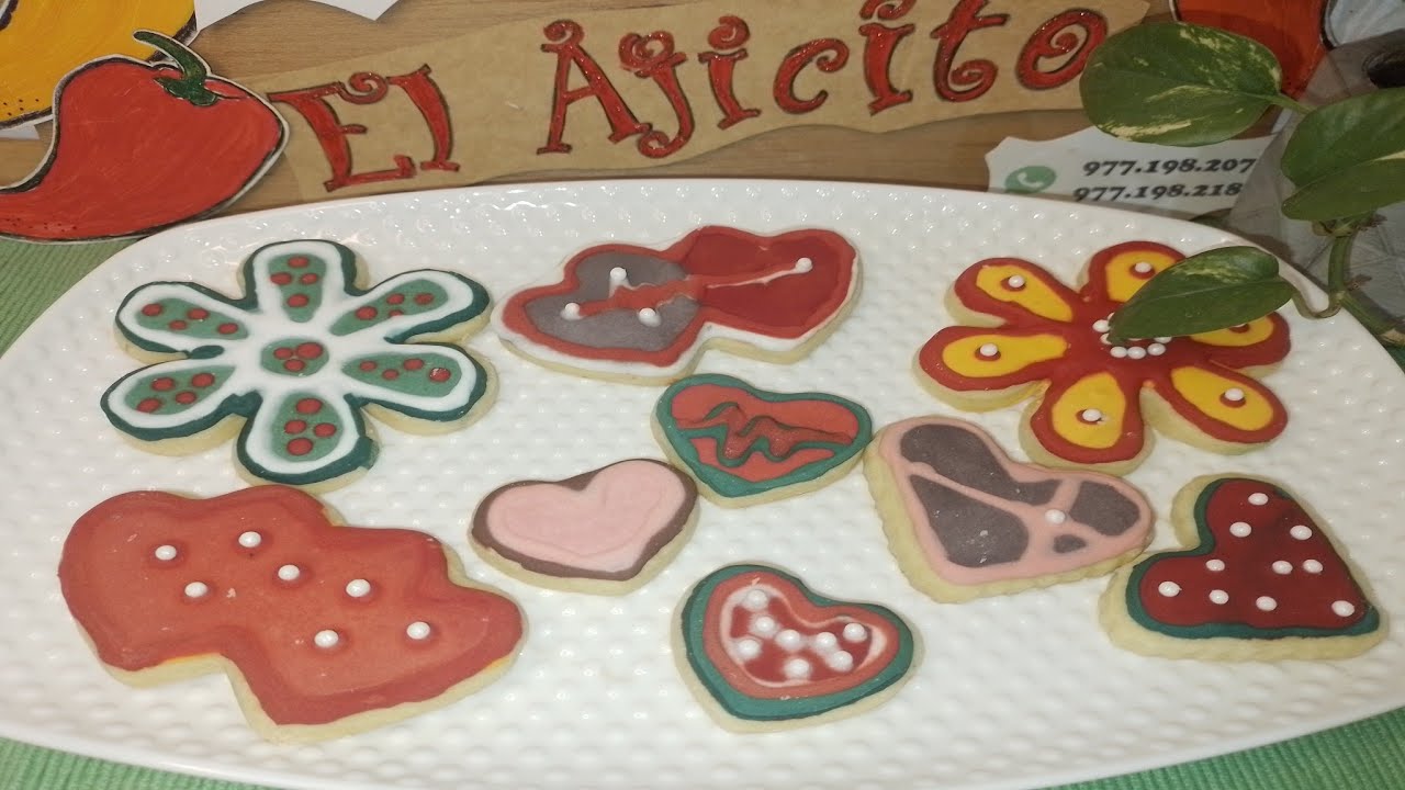 Galletas para SAN VALENTIN decoradas en glase simple, sabrosas /Valentine's sugar cookies 
