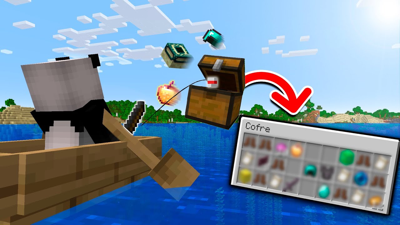 MINECRAFT pero PUEDO PESCAR COFRES