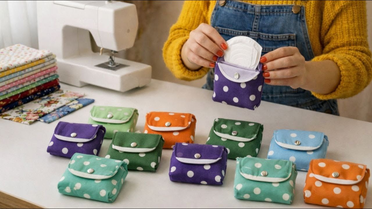 Sew Gifts in 5 minutes _  DIY sanitary pad pouch sewing tutorial