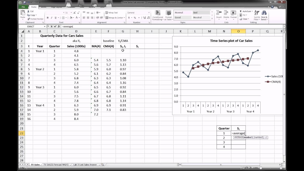 Excel - Time Series Forecasting - Part 2 of 3