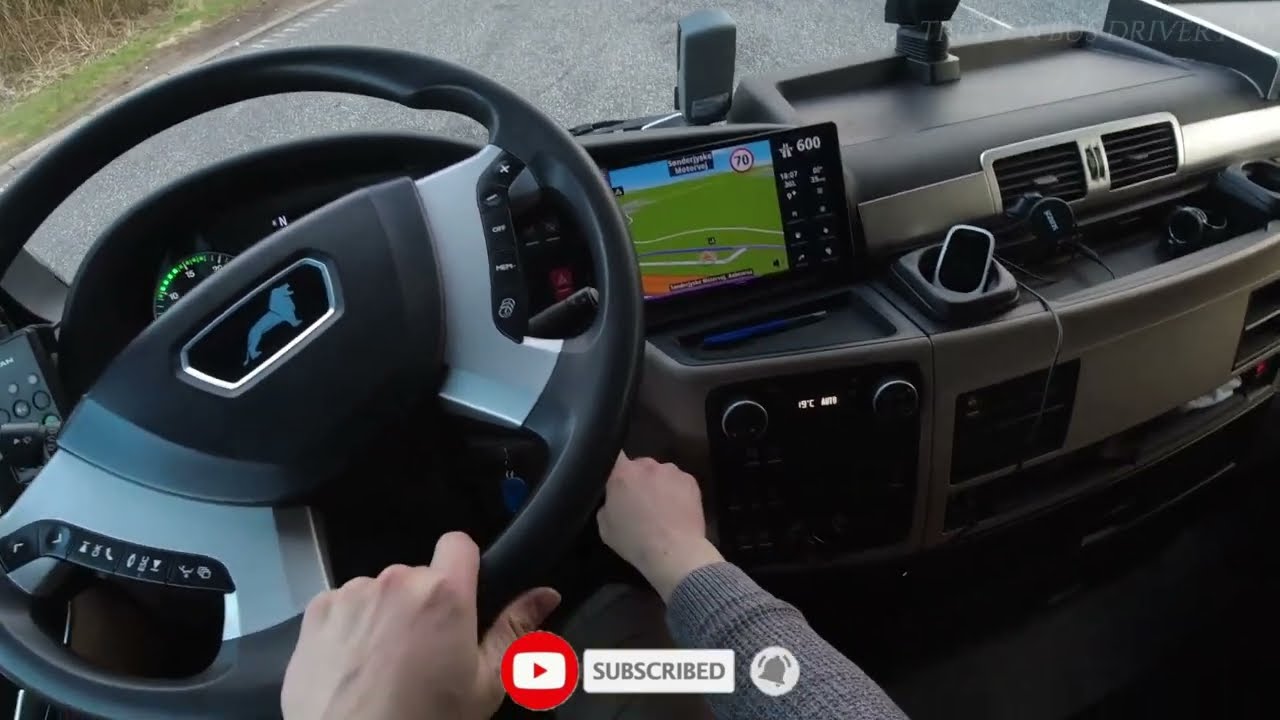 Beautiful Weather in Denmark. POV  Truck Driver.