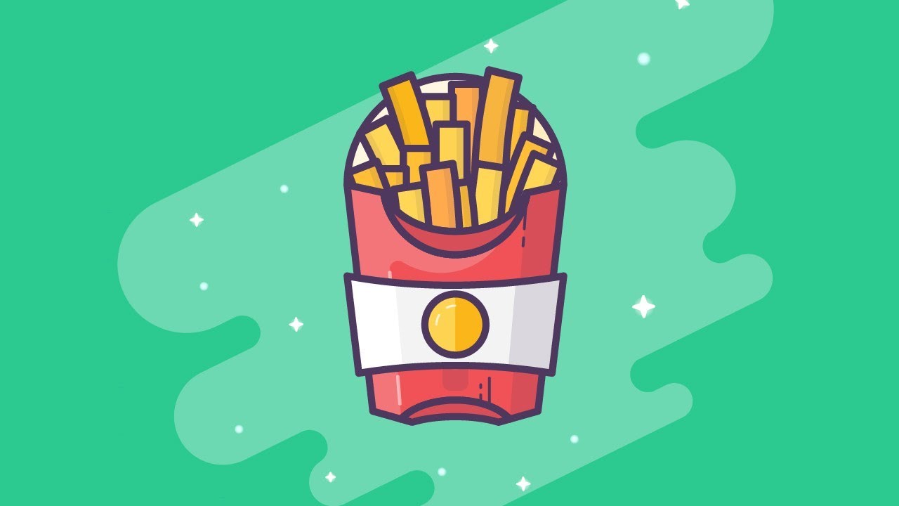 Design Process : Design a Fast Food Fries icon in Illustrator cc
