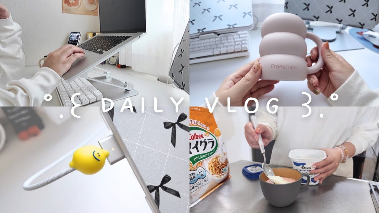 【Vlog】30代在宅フリーランスの1人時間👩🏻‍💻｜手帳の使い方,Francfranc購入品,1人ご飯