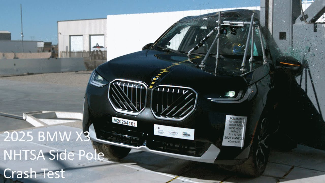 2025 BMW X3 (xDrive30i - G45) NHTSA Side Pole Crash Test