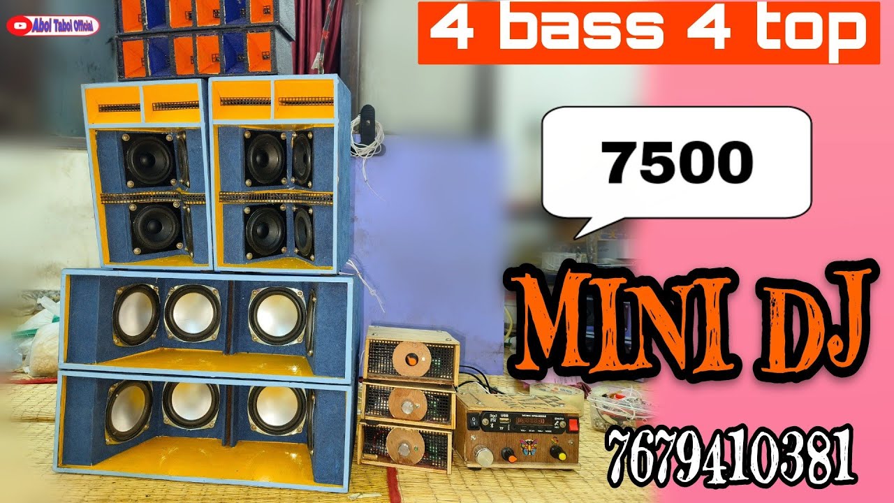 💪mini dj✴️4 bass 4 top✴️Sound testing🎧mini JBL set-up 💪 bass testing 🔥 making a dj box at home 🏡