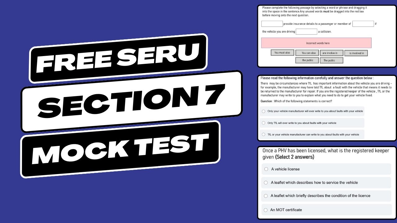Раздел 7 TFL SERU — бесплатный пробный тест — безопасное вождение