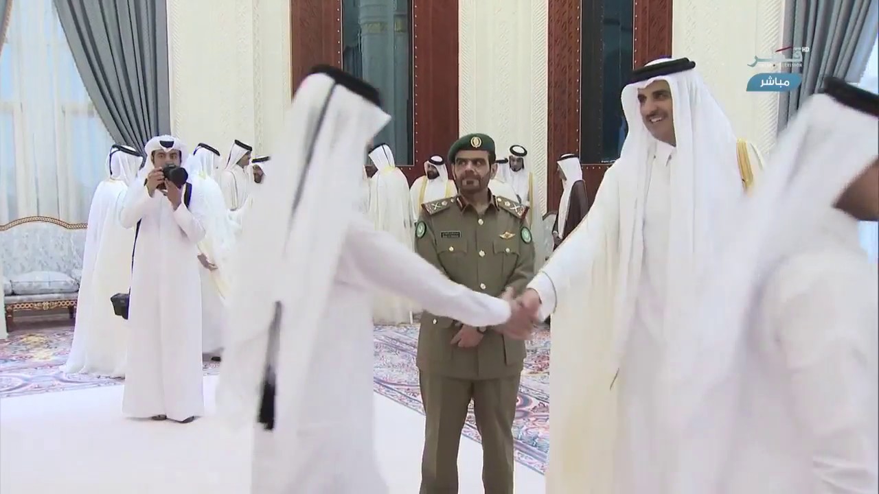 حضرة صاحب السمو الشيخ تميم بن حمد آل ثاني أمير البلاد المفدى يستقبل المهنئين بعيد الفطر المبارك 2018