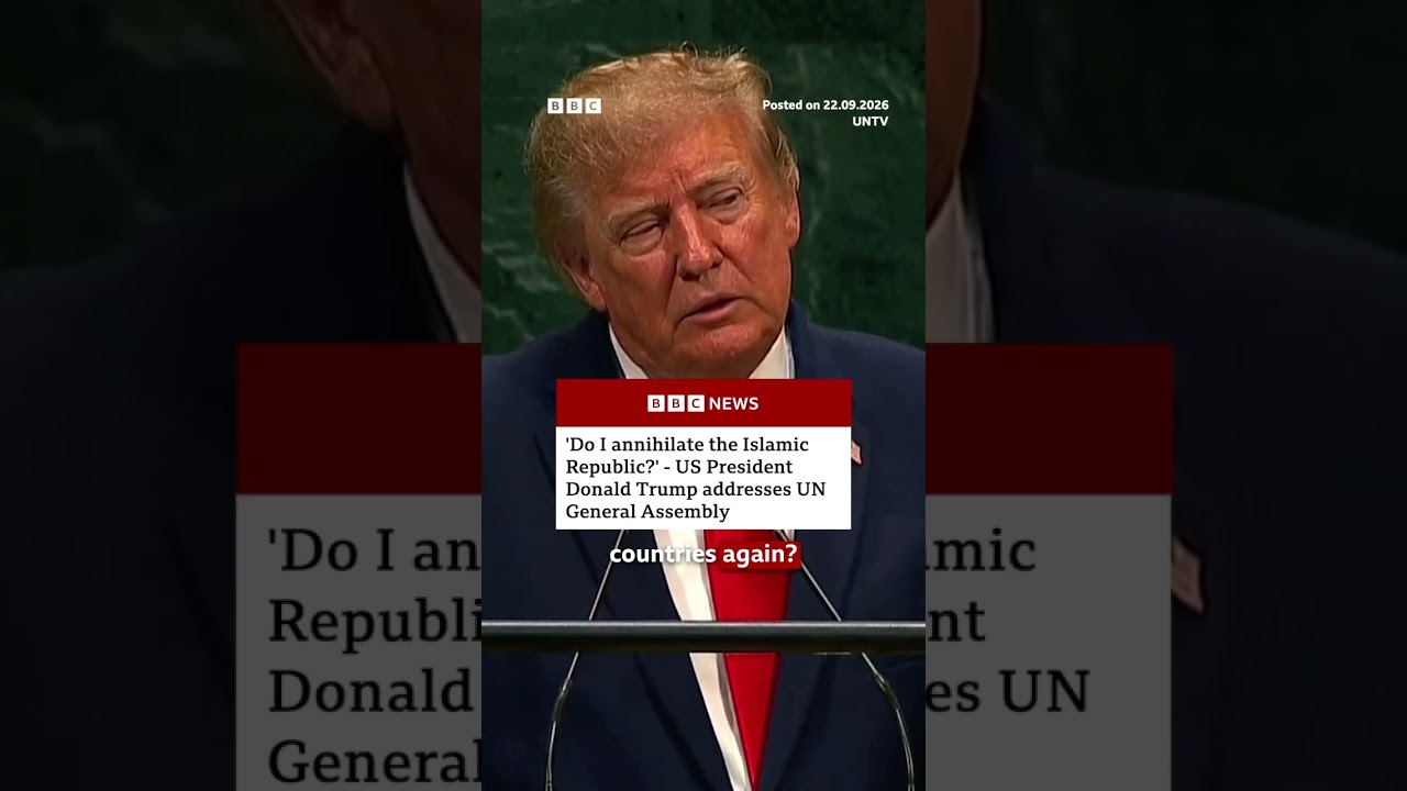 US President Donald Trump addresses UN General Assembly. #BBCNews
