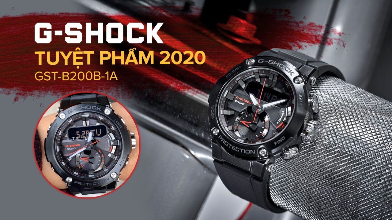 GST-B200B-1A - Đập hộp G-Shock G-Steel Carbon cao cấp