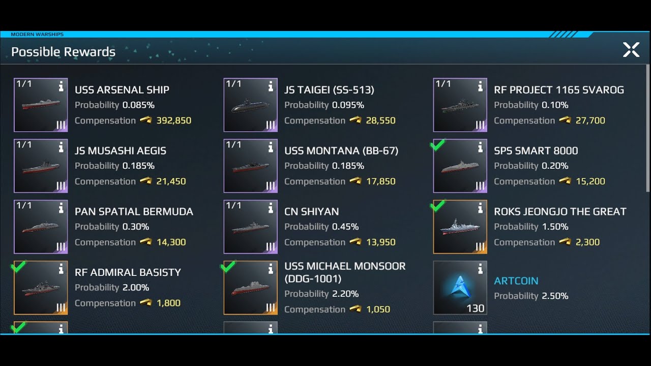 Modern Warships Snow Crew mini-gacha event review