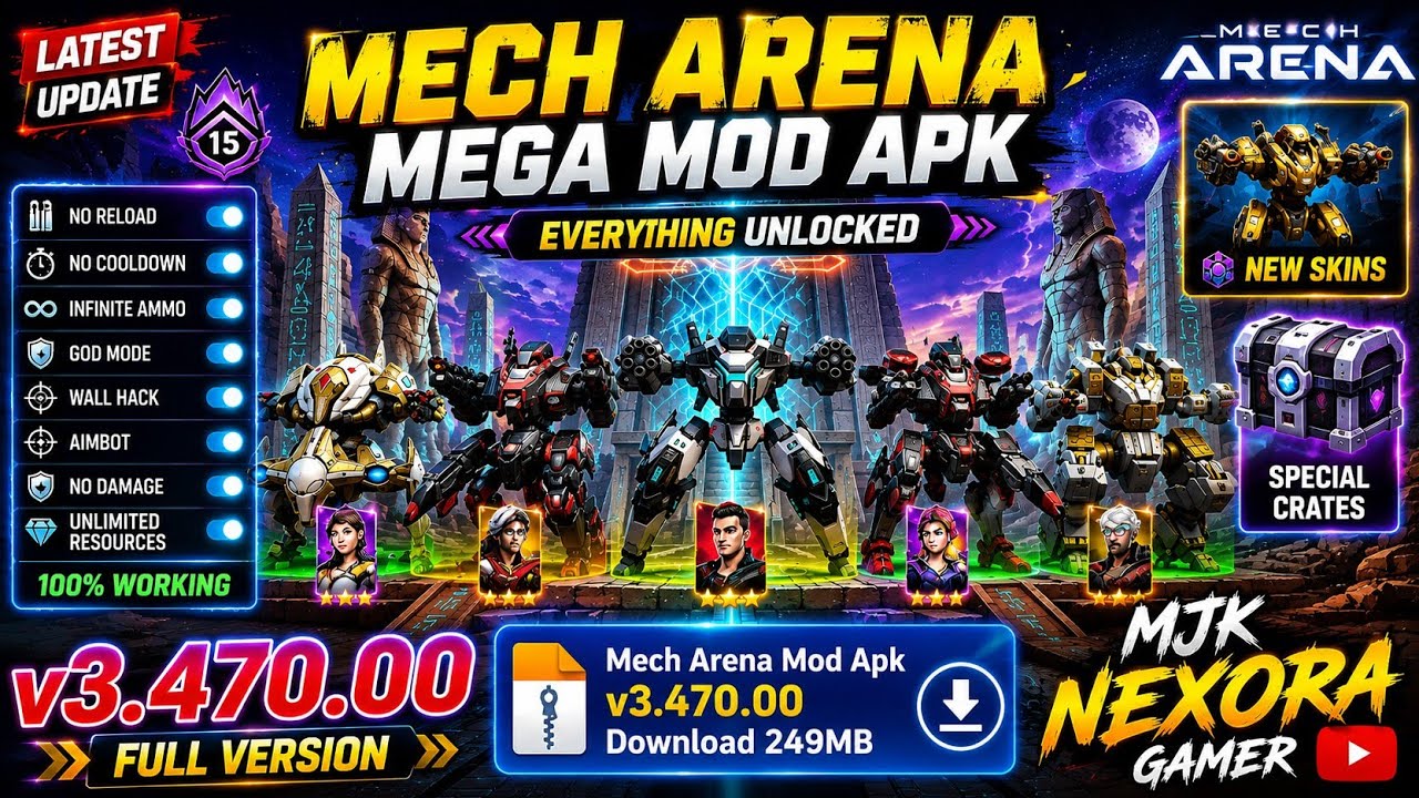 Mech Arena Mod Apk Latest Version 3.470.00 | Mech Arena New Update Mod Apk |Mjk Nexora Gamer 