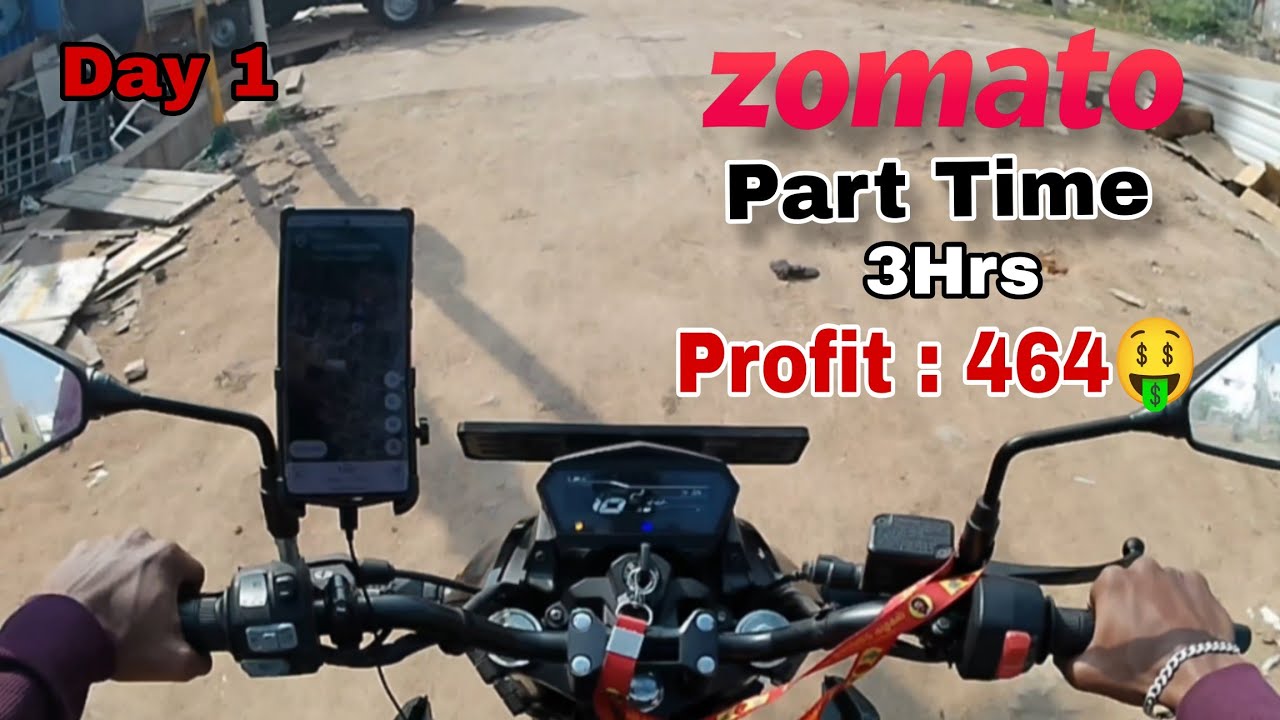 Zomato Day 1 Part time Profit 🤑_#zomato #zomato_partner #reels #xtreme125r #Swiggy 