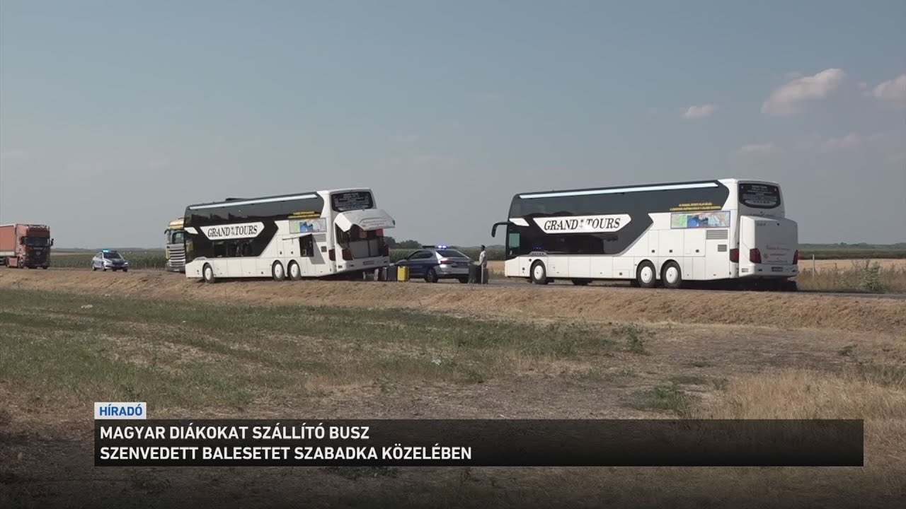 Magyar diákokat szállító turistabusz szenvedett balesetet koradélután Szabadka közelében