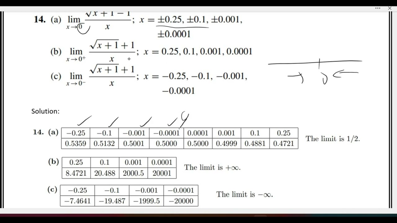 Calculus 1 Ex # 1.1 Q # 13-16 Limits and Continuity