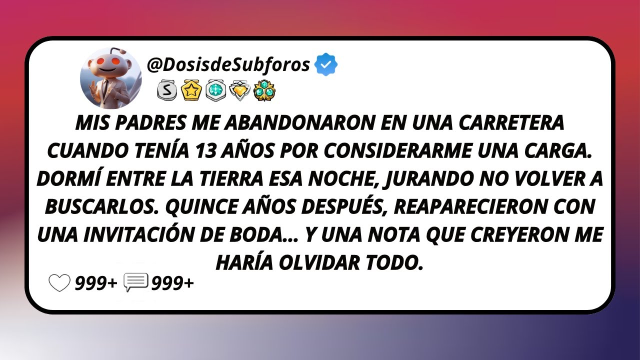 Mis Padres Me Abandonaron En Una Carretera Cuando Tenía 13 Años Por Considerarme Una Carga...