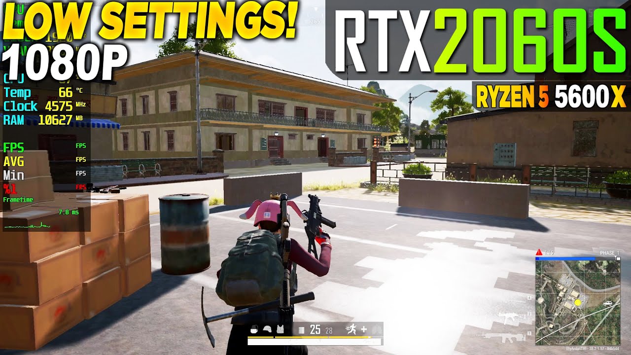 PUBG RTX 2060 Super + Ryzen 5 5600x - 1080p Very Low,