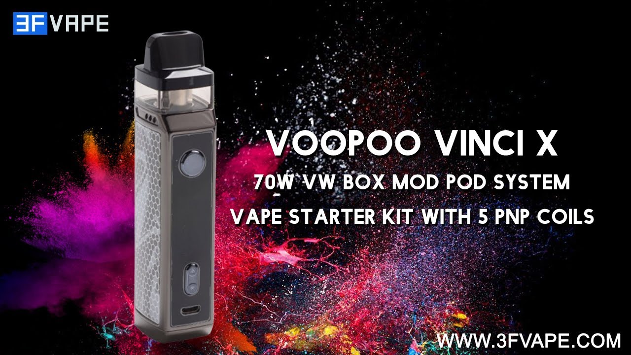 VOOPOO VINCI X 70W VW Box Mod Pod System Vape Starter Kit with 5 PnP Coils
