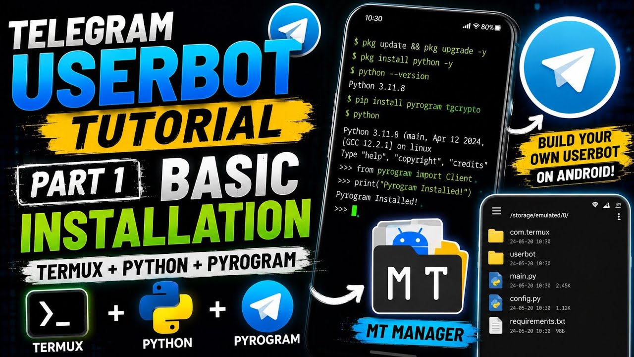 Basic Installation (Termux + MT Manager) | Build Your Own Telegram UserBot on Android! (Part 1)
