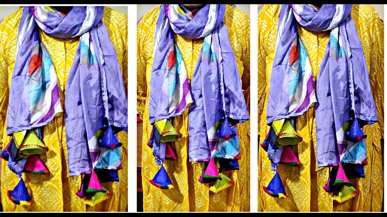 Fabric latkans/Latkans from scratch/designer stole/scarf/dupatta