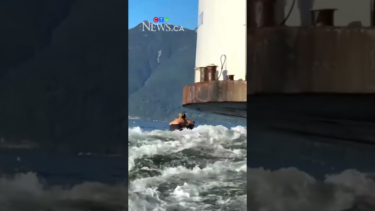Video shows water scooter ducking underneath B.C. ferry vessel