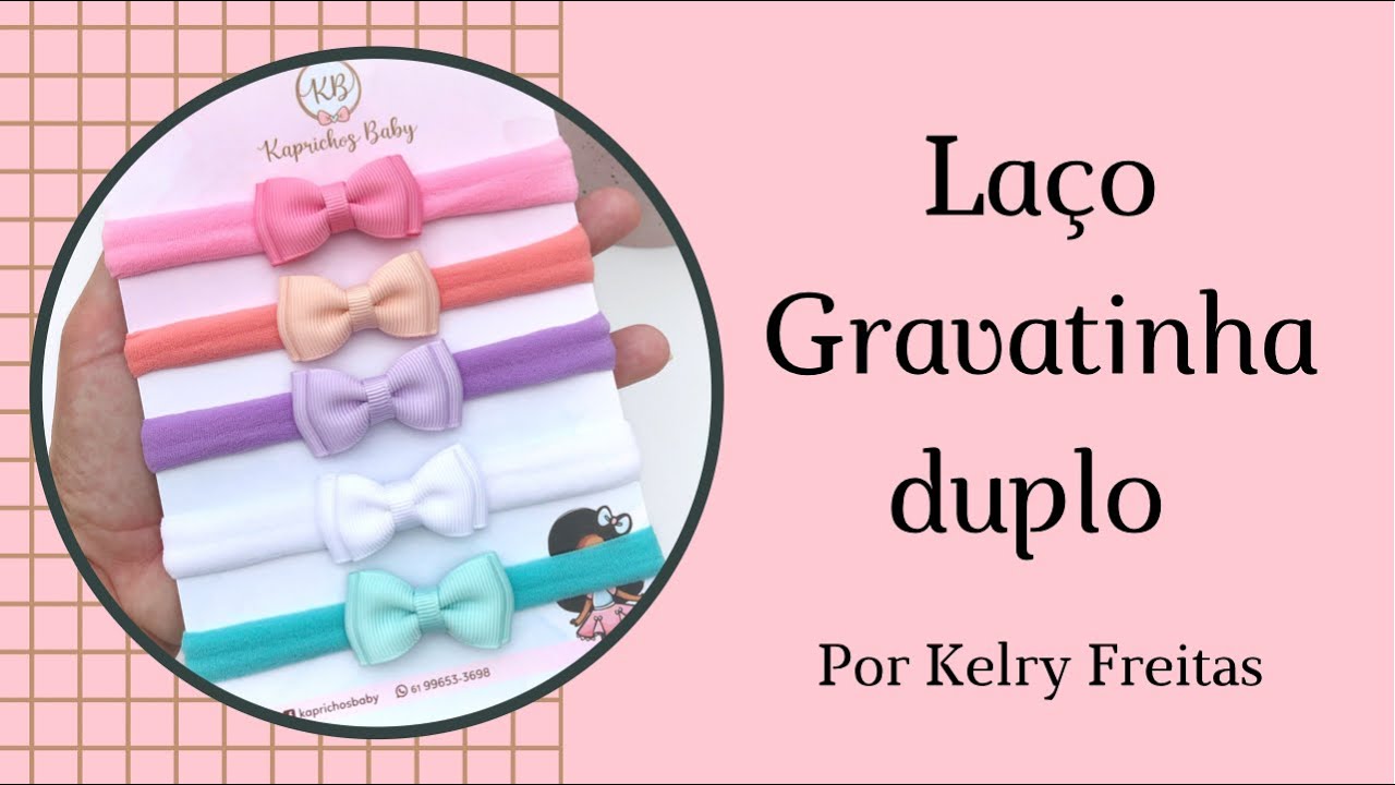 Laço Gravatinha duplo - fita 5 - PAP/ DIY Ribbon Bow Hair