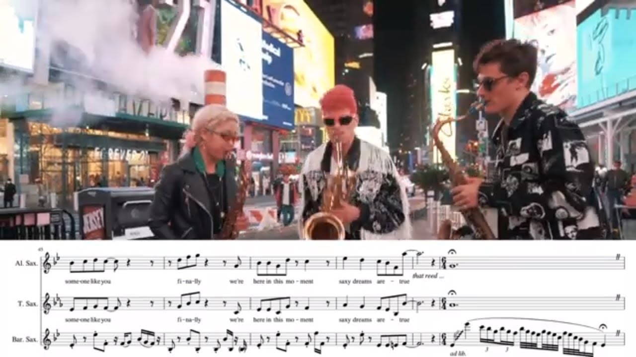 Transcription - 2Saxy & Augie Bello: Times Square Sax Collab