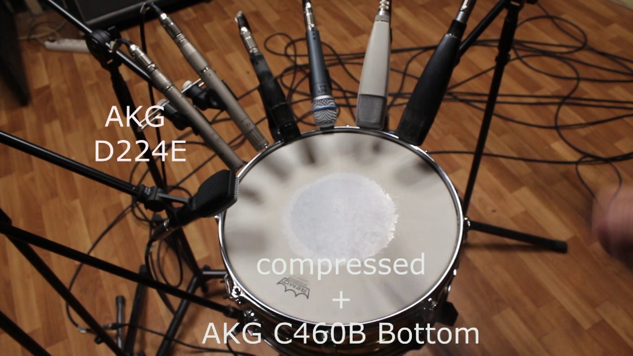 Snare Mic Shootout Comparison AKG D224E C460B Oktava MD-186 MD421 e609 SM57 Beta57