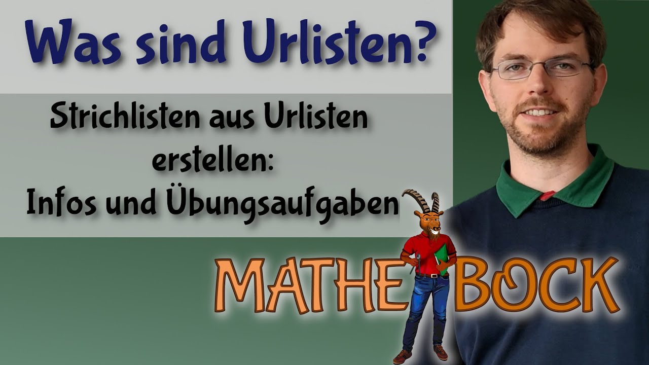 Strichlisten aus Urlisten erstellen | Was ist eine Urliste | Übungsaufgaben Urlisten