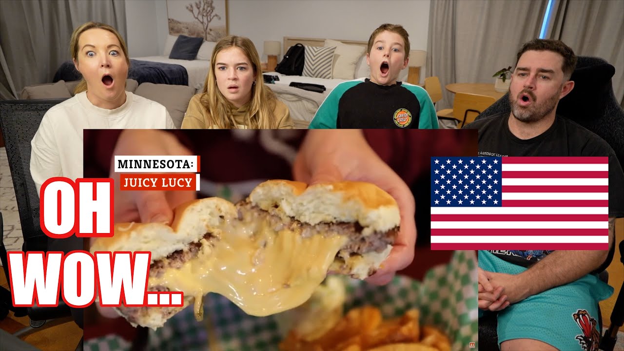 New Zealand Family React to each 50 State's comfort food! (WHAT THE HECK IS INSIDE SCRAPPLE?!)