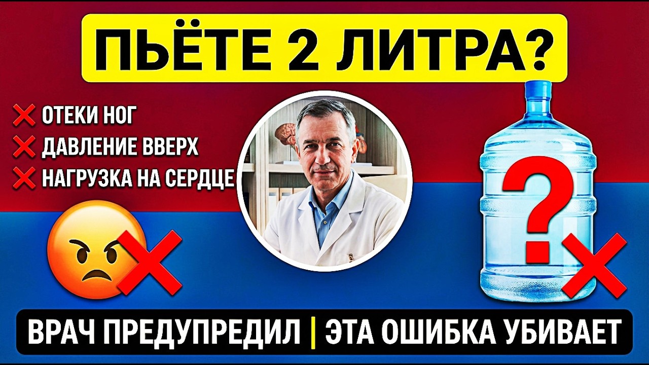 Пьёте воду и ОТЕКАЕТЕ? Вы делаете это НЕПРАВИЛЬНО! Врач объяснил роковую ошибку после 55