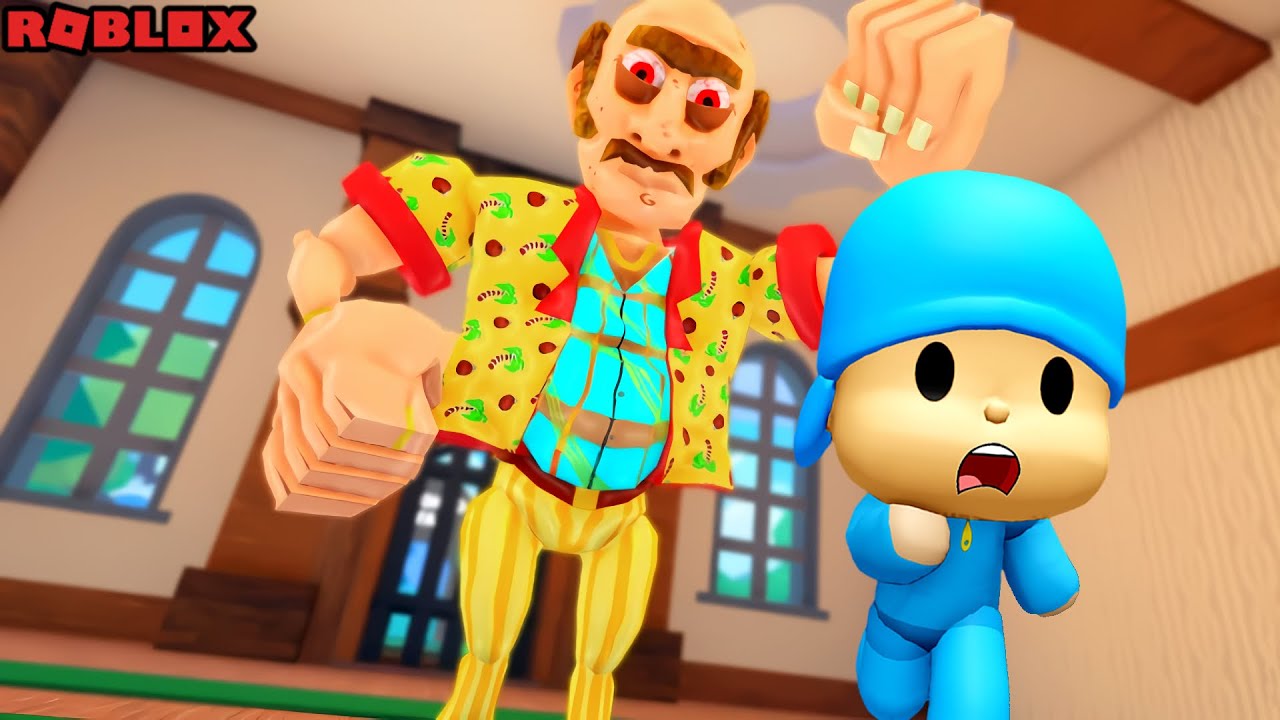 POCOYO ESCAPE EVIL STEPDAD! (OBBY) ROBLOX