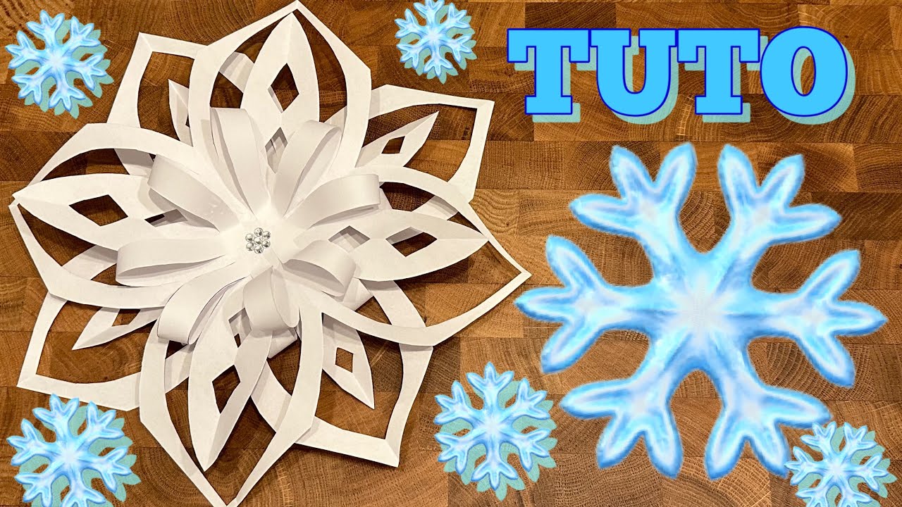 Flocon de neige en papier pour une belle décoration de Noël facile et rapide #tuto #christmas #noel