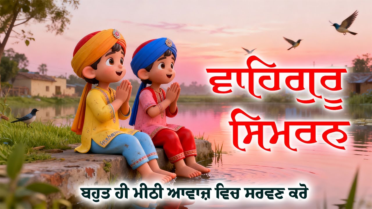 Satnam Waheguru ( ਸਤਨਾਮ ਵਾਹਿਗੁਰੂ ) Simran for Babies, Kids & Children | Calm & Gentle Gurbani Music
