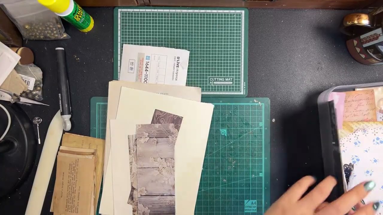 Junk Journal Vintage Journal 4K ASMR #vintagejourna #scrapbooking #소소한일상 #소통 #junkjournal #취미