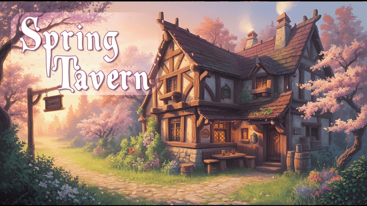 🌸 Spring Morning at the Tavern | 1 Hour Relaxing Fantasy Music 🎵