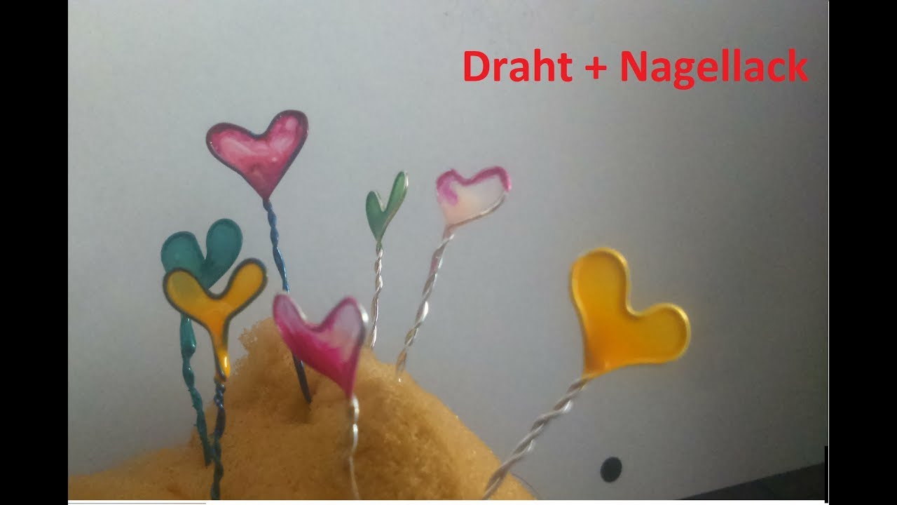 DIY Nagellackherzen aus Draht und Nagellack selber machen