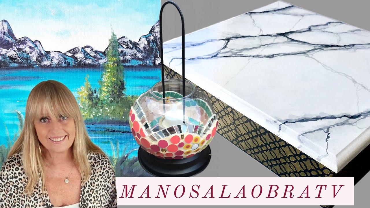 Manos a la Obra 2023 Programa 6 Caja imitación marmol - Pintar paisaje al Oleo - Candelero Mosaicos