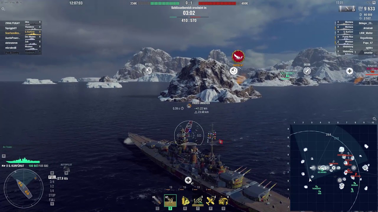 Großer Kürfürst 1 kill 155 k dmg gewertet gefechte WOWS
