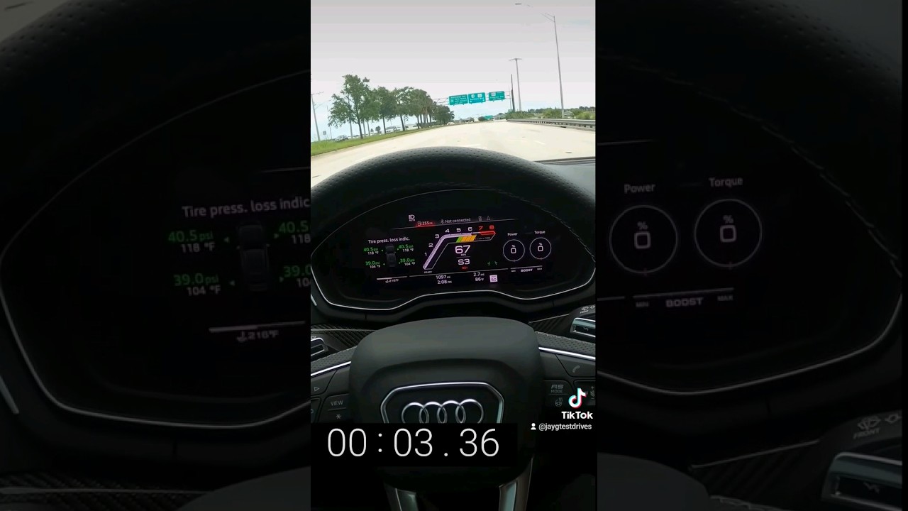 Audi RS5 2.9T AWD quattro 444hp 0-60 Test (Binaural Audio) #audi#shorts