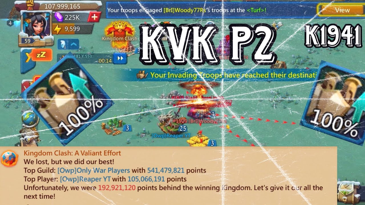 Lords Mobile: KVK p2.. zeroing everything with 100% army size 