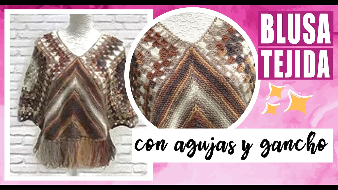 Teje esta hermosa blusa combinando dos técnicas 🧶 Crochet + Dos agujas con LAURA CEPEDA