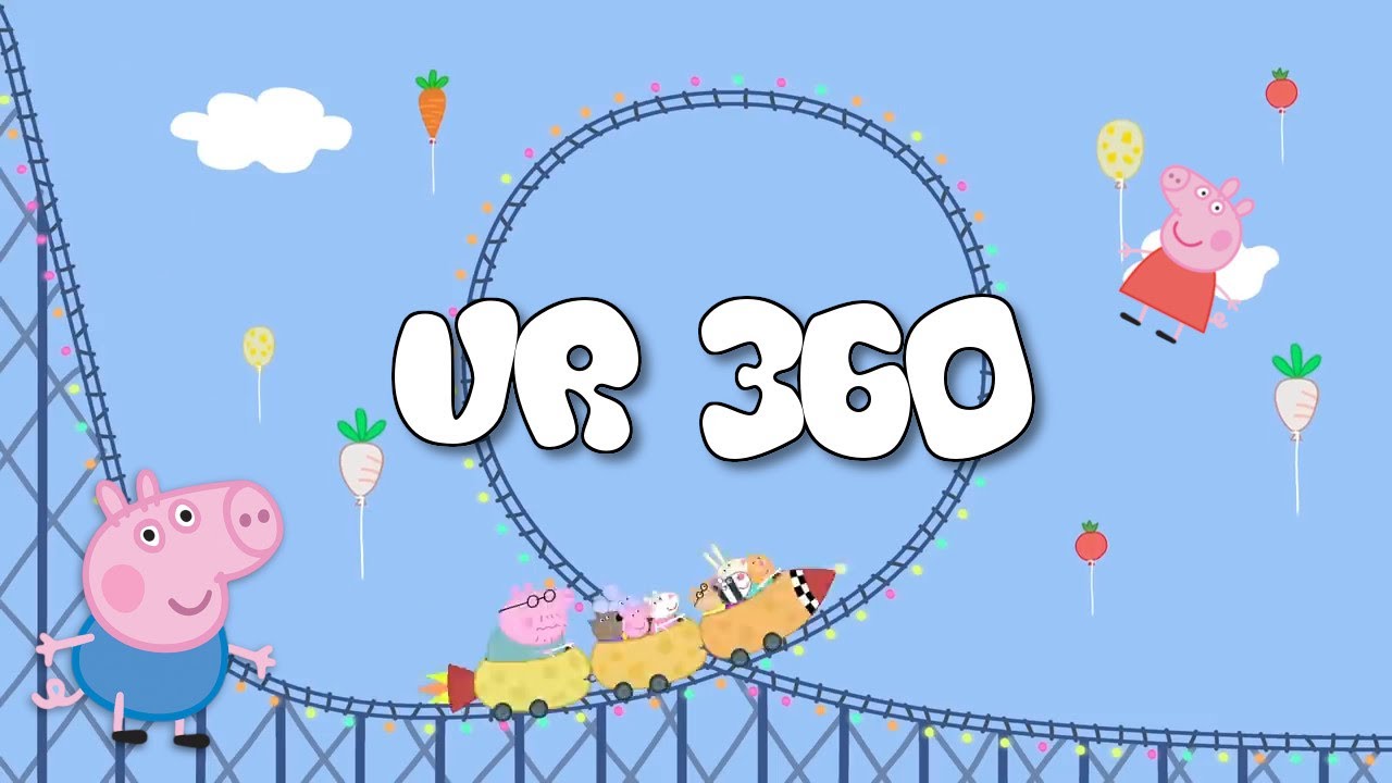 Scared Daddy on  🎢 Peppa Pig Roller Coaster Ride in 360&deg; VR! 🎢