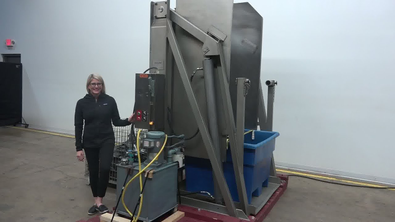 Cozzini 304 Stainless Steel Tote Dumper Demonstration