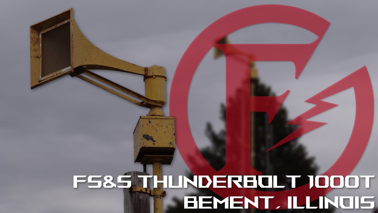 4/5 Port FS&S Thunderbolt 1000T Tornado Siren Test - Alert - Bement, IL (IL Statewide Tornado Drill)